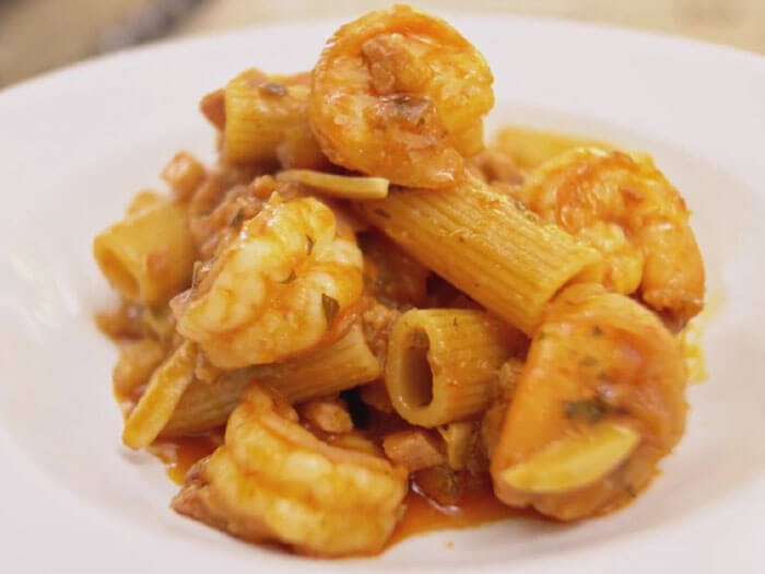Shrimp Amatriciana with Pasta