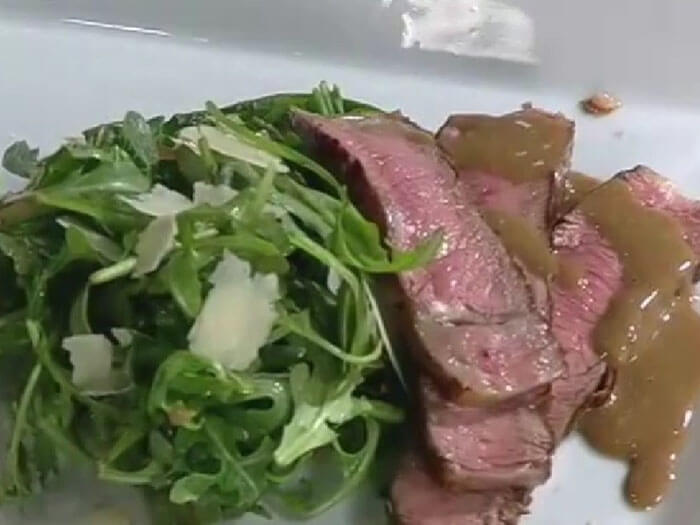 Steak & Salad with a Balsamic-Parmesan Dressing