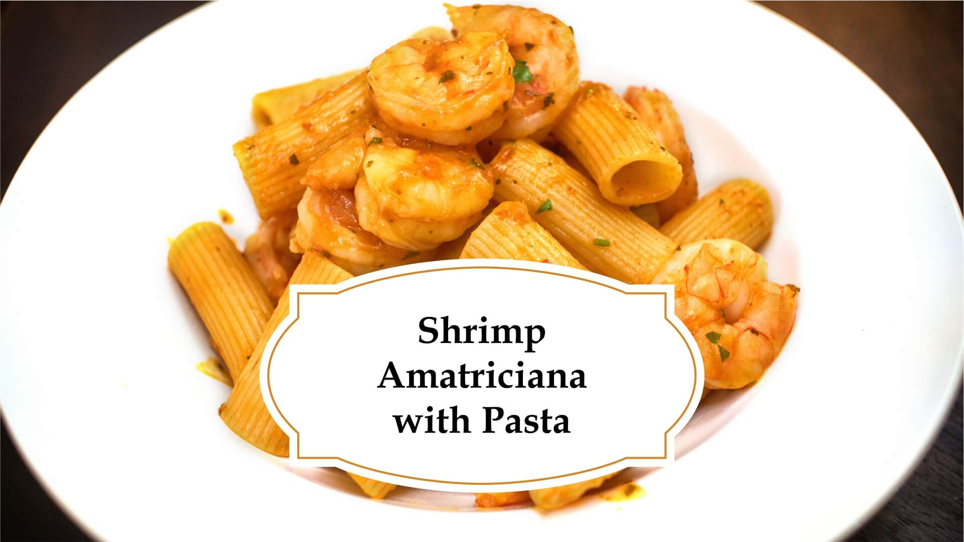 Shrimp amatriciana with pasta