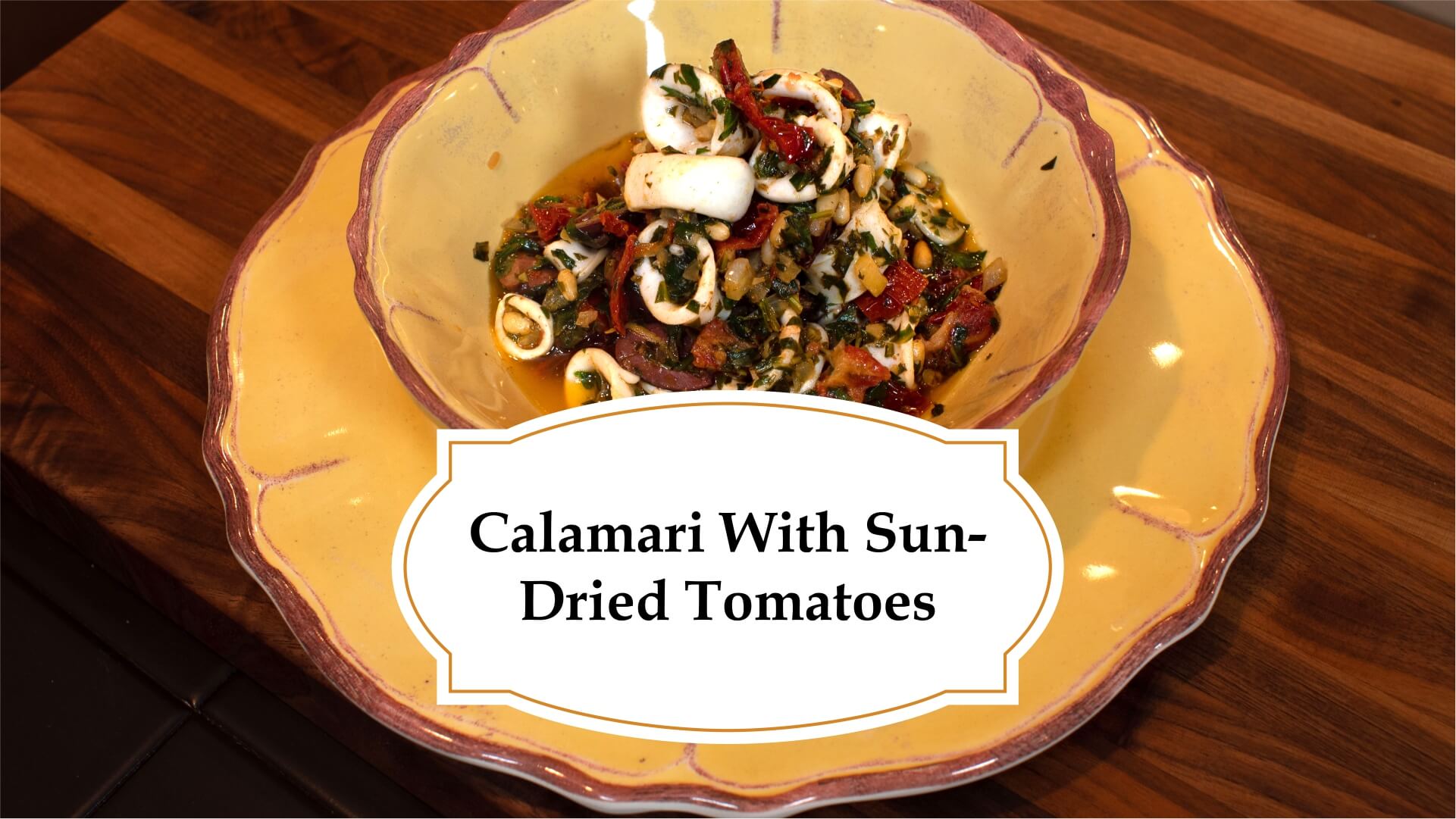 Calamari with sun-dried tomatoes