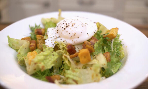 salad lyonnaise with poached egg